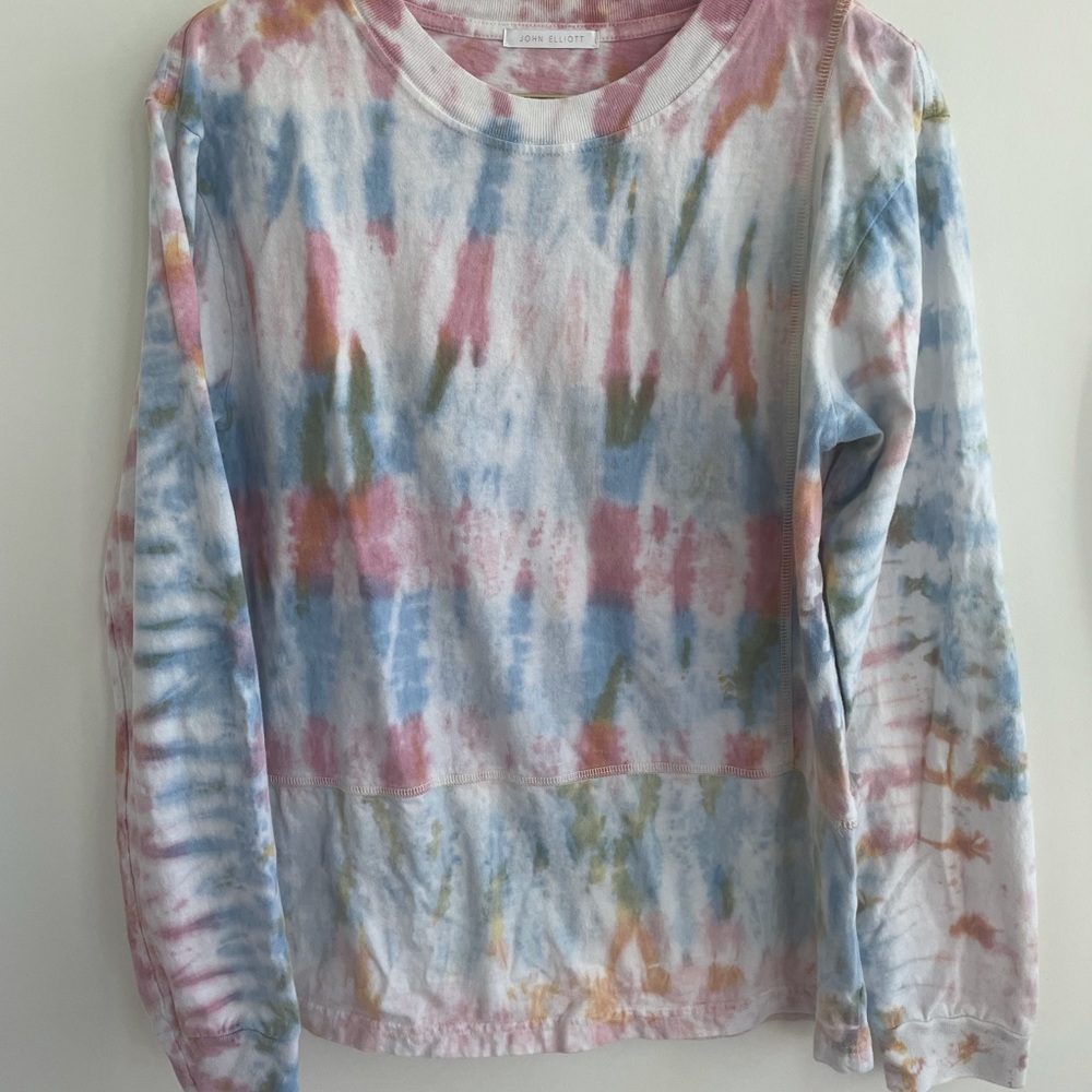 John Elliot Reconstructed Tie Dye Long Sleeve Tee